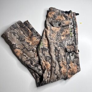 Commander Pants Mens 35x32 Brown Camo Cargo Hunting Relaxed Fit Canvas USA